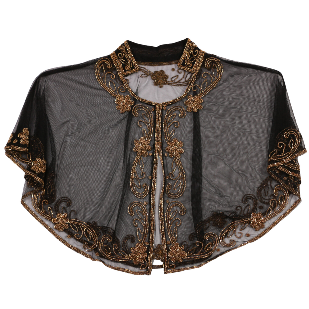 Maharani Gold & Black Poncho