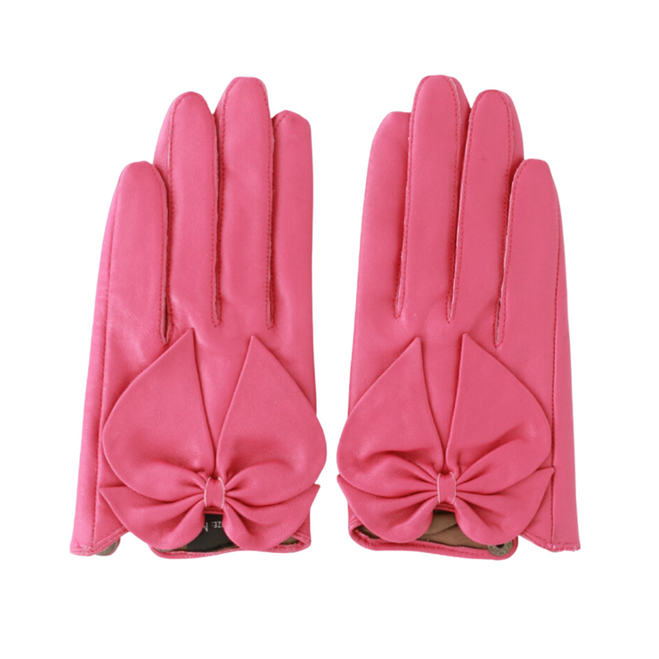 Pink Bow Short Gloves