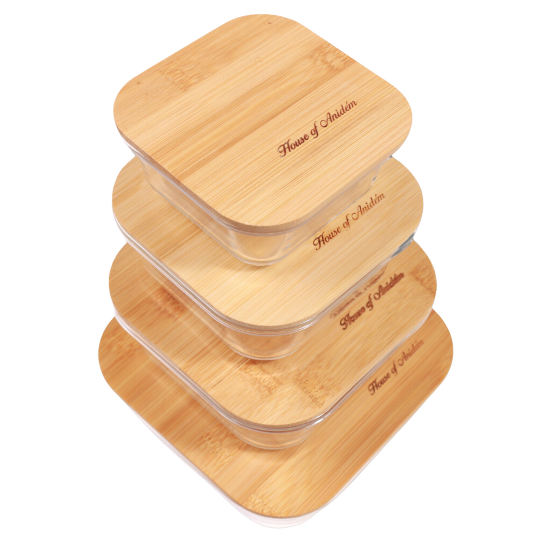 Bamboo Crystalware Set (Square)