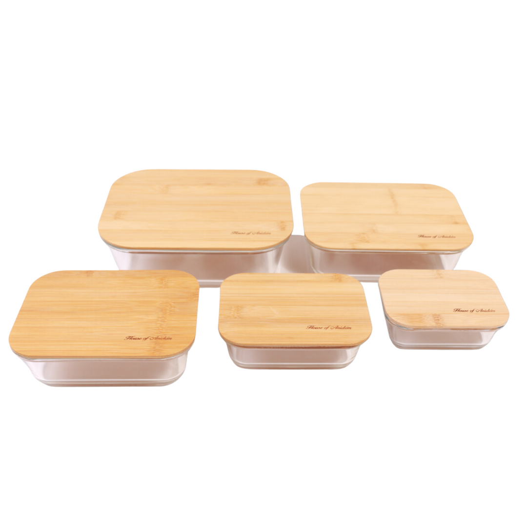 Bamboo Crystalware Set (Square)