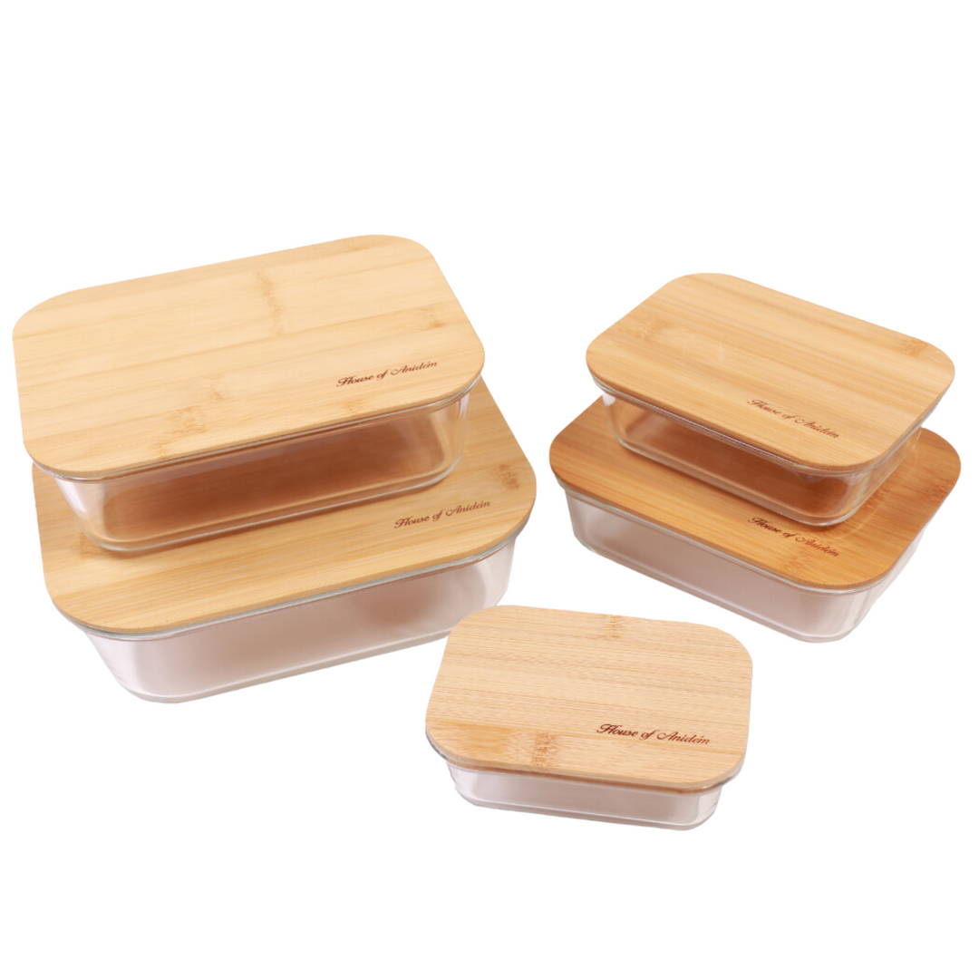 Bamboo Crystalware Set (Square)