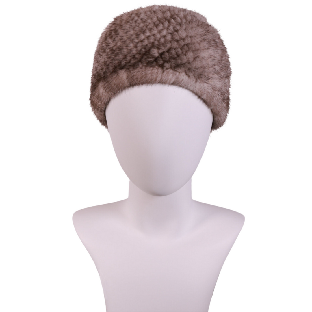 Gris Bruni Fur Head Warmer