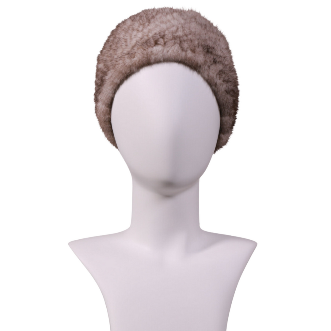 Gris Foncé Fur Head Warmer