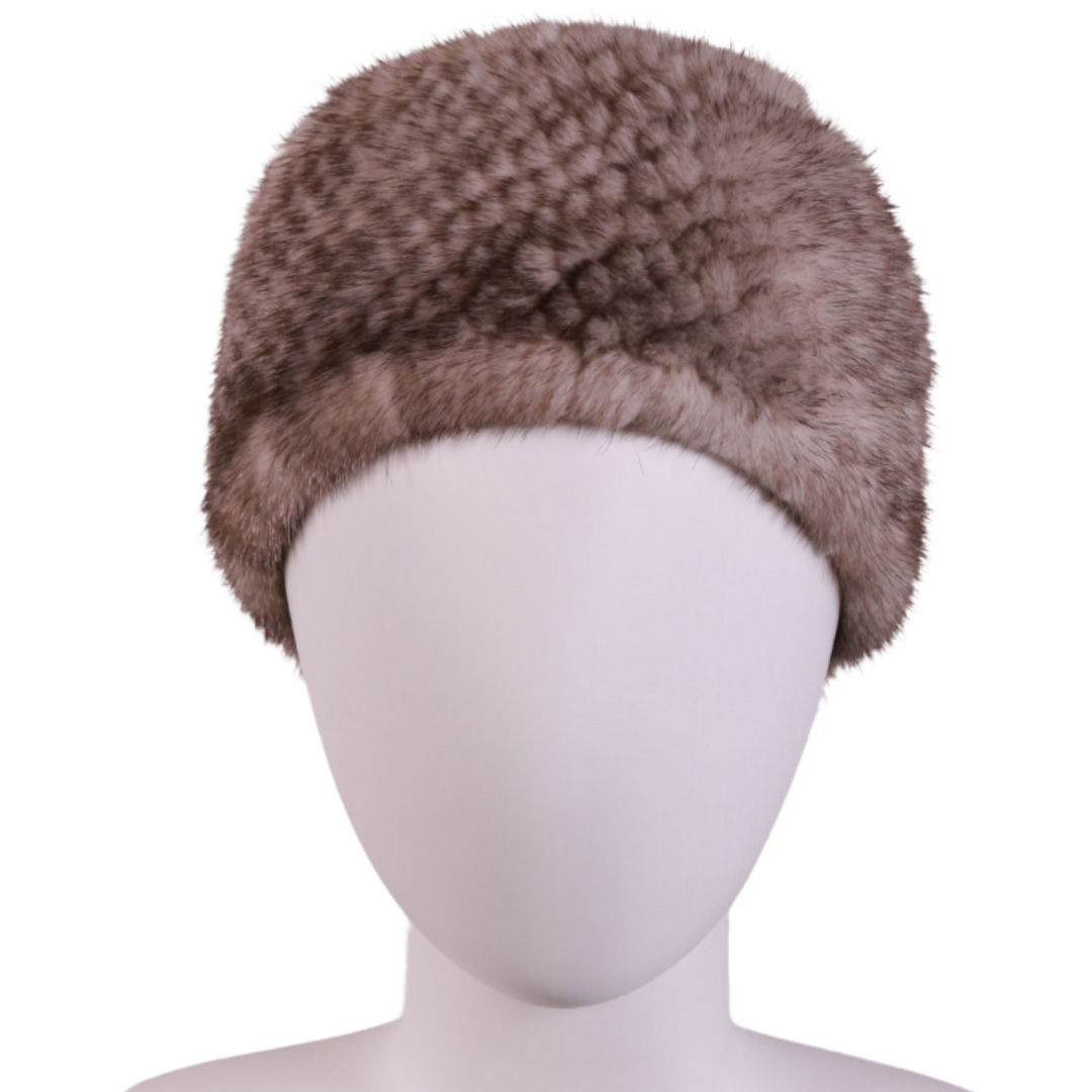 Gris Bruni Fur Head Warmer