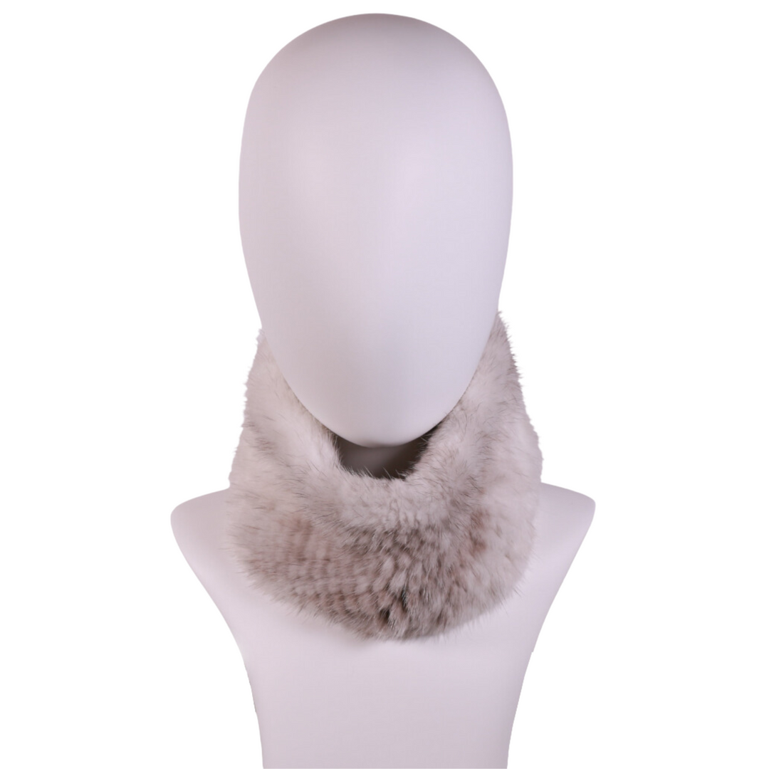 Blanc Gris Fur Neck Warmer