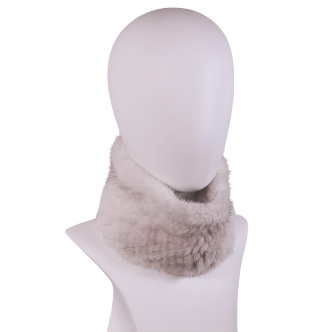 Blanc Gris Fur Neck Warmer