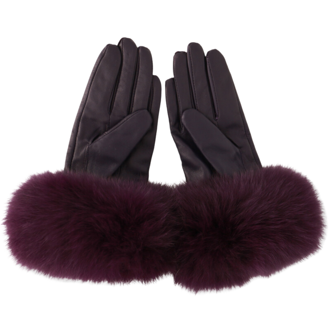 Purple Fur Gloves