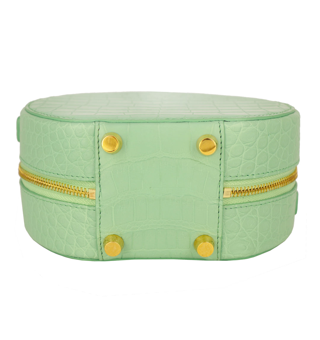 Mint Croc Exotic Mini Chapeau Boite