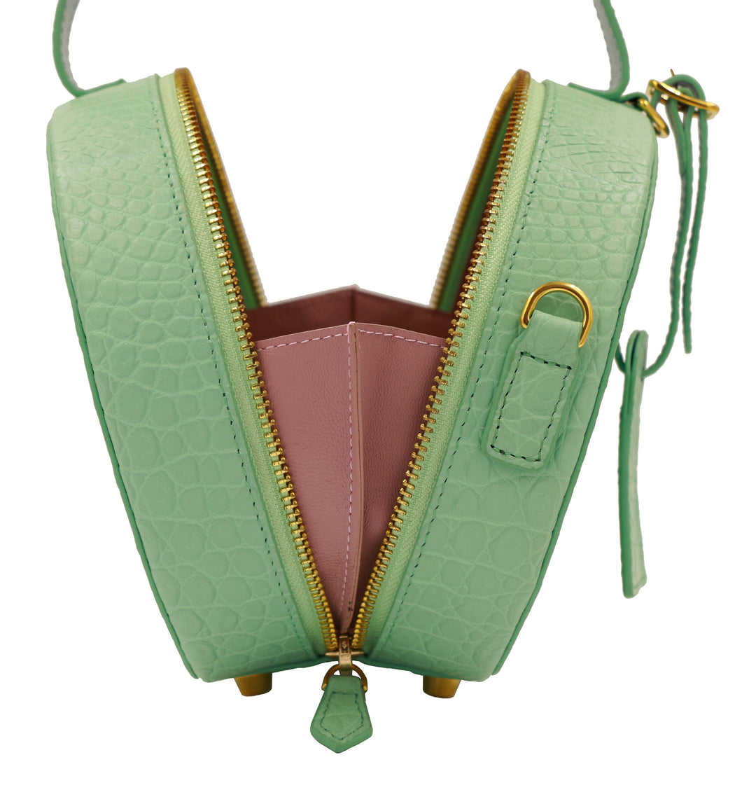 Mint Croc Exotic Mini Chapeau Boite